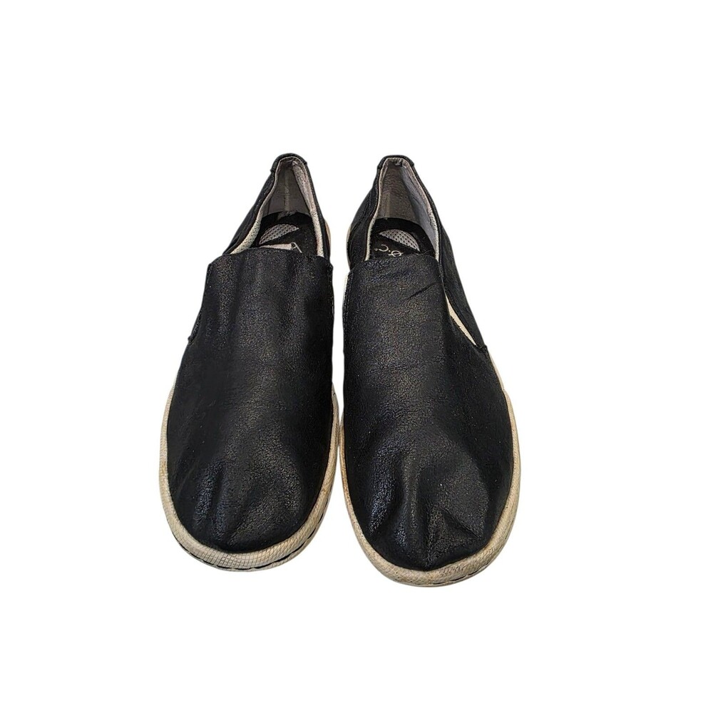 b.o.c. Mens Black Leather Slip On Loafer Size 9.5